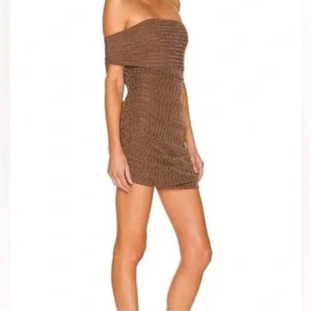 Camila Coelho Strapless Brown Crochet Mini Dress - Picture 2 of 3